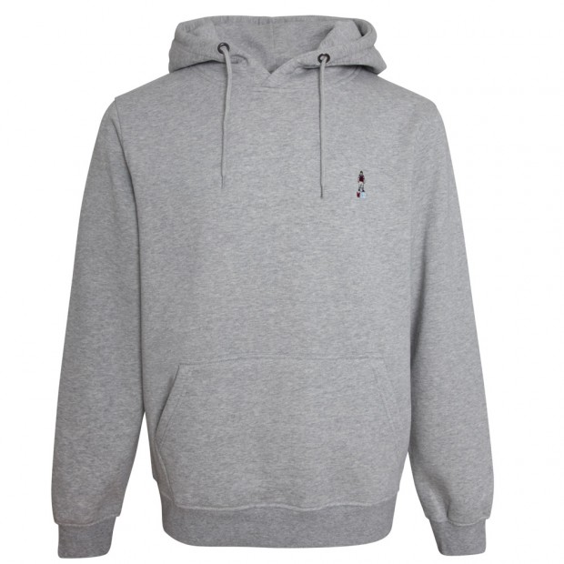 GREY EMBROIDERED FIGURE HOODIE 