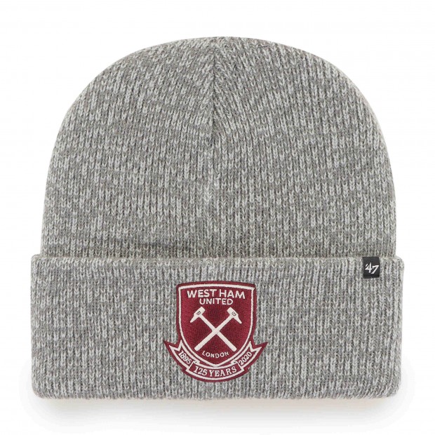 West Ham United Classic Crest Youths Tipping Knitted Beanie Hat Navy Sky 