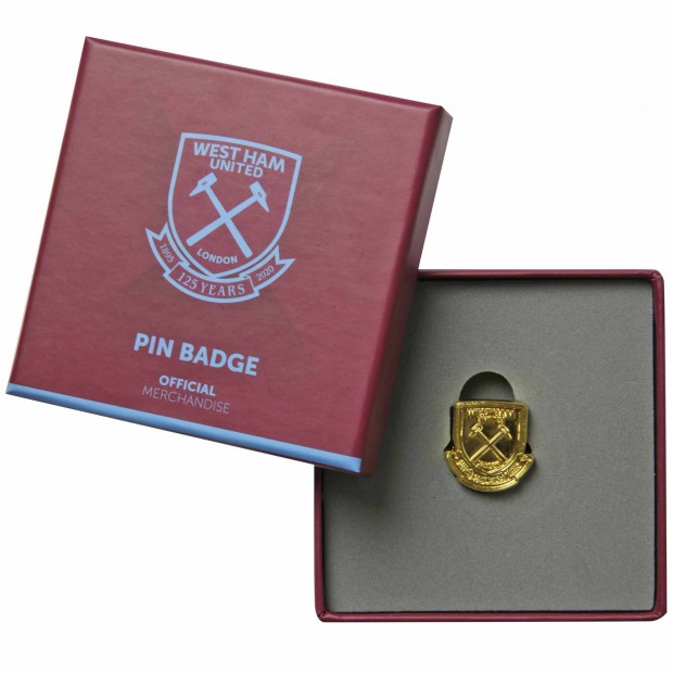 WEST HAM 125-BOXED GOLD PIN BADGE