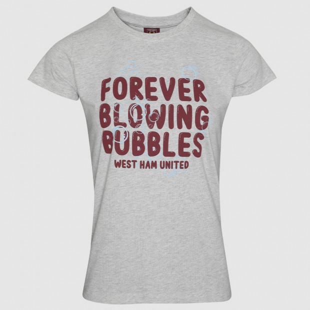 WOMENS GREY FOREVER BLOWING BUBBLES T-SHIRT