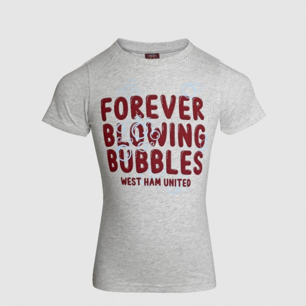 GIRLS GREY FOREVER BLOWING BUBBLES T-SHIRT