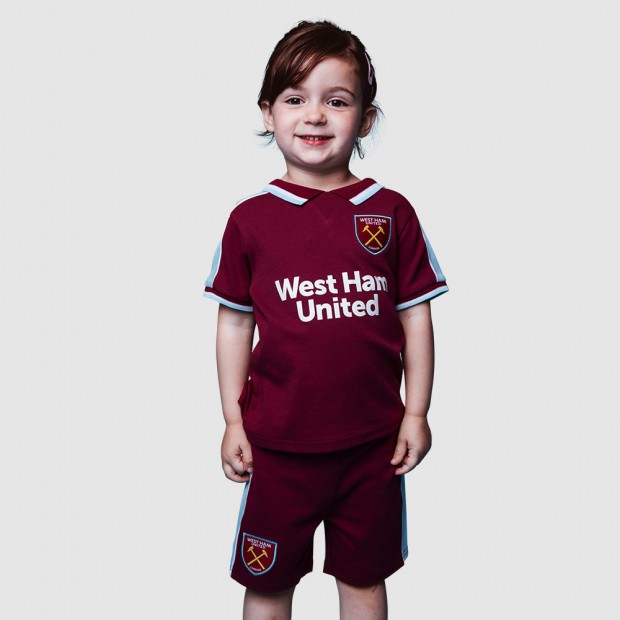 West Ham Baby Kit Shirt and Shorts & Socks 100% Offiziell All Sizes baby Hammers 