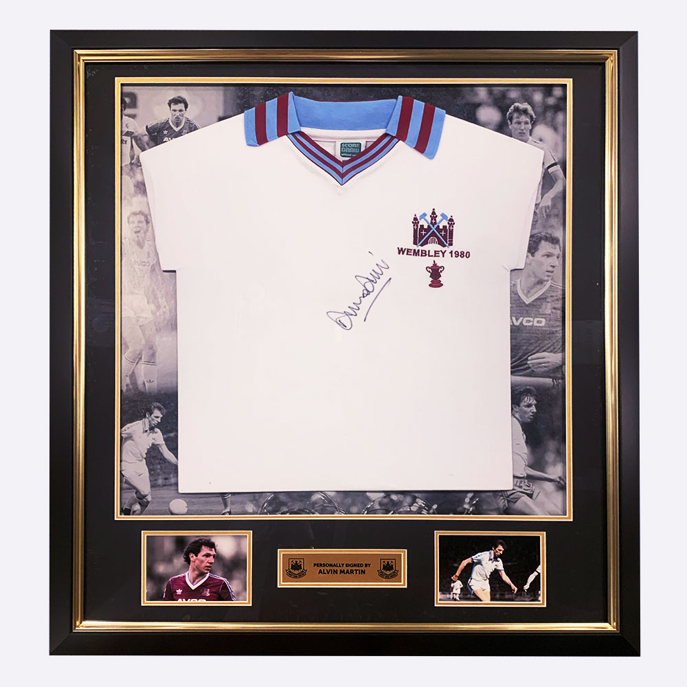 1980 Framed A.martin Away Signed Shirt