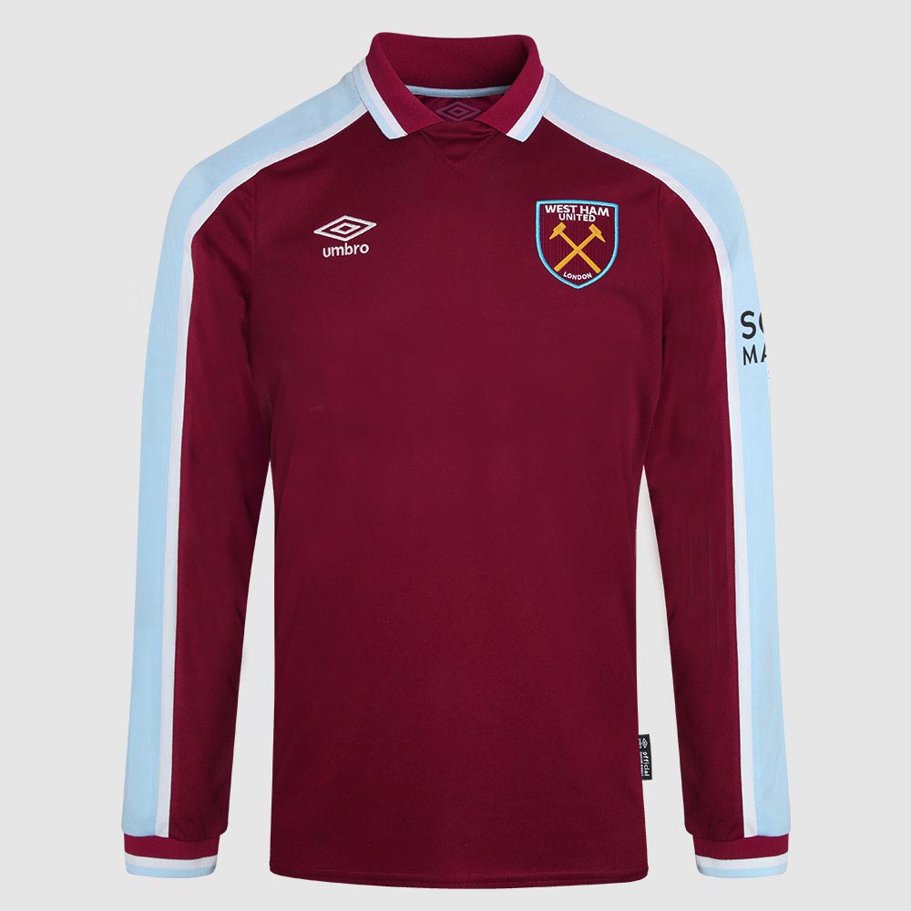 West Ham United 21/22 Unsponsored Ls Home Shirt Claret