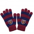 YOUTH CLARET/NAVY STRIPED GLOVES 