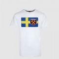 2418 - WHITE SWEDEN FLAG/CREST T-SHIRT