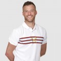 WHITE GOLD HAMMERS STRIPE POLO