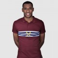 CLARET GOLD HAMMERS STRIPE POLO