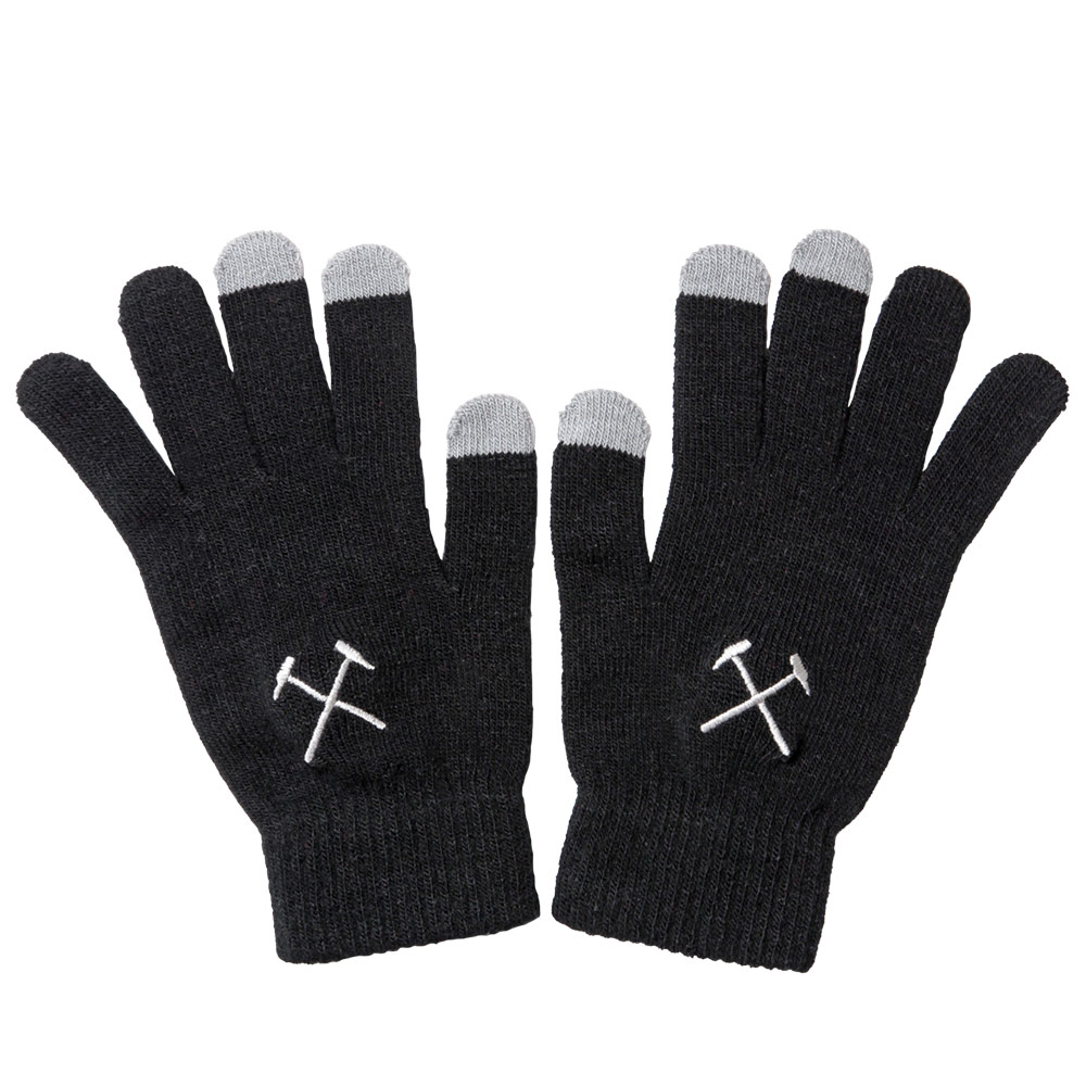 ADULTS TOUCH SCREEN GLOVES BLACK/SILVER