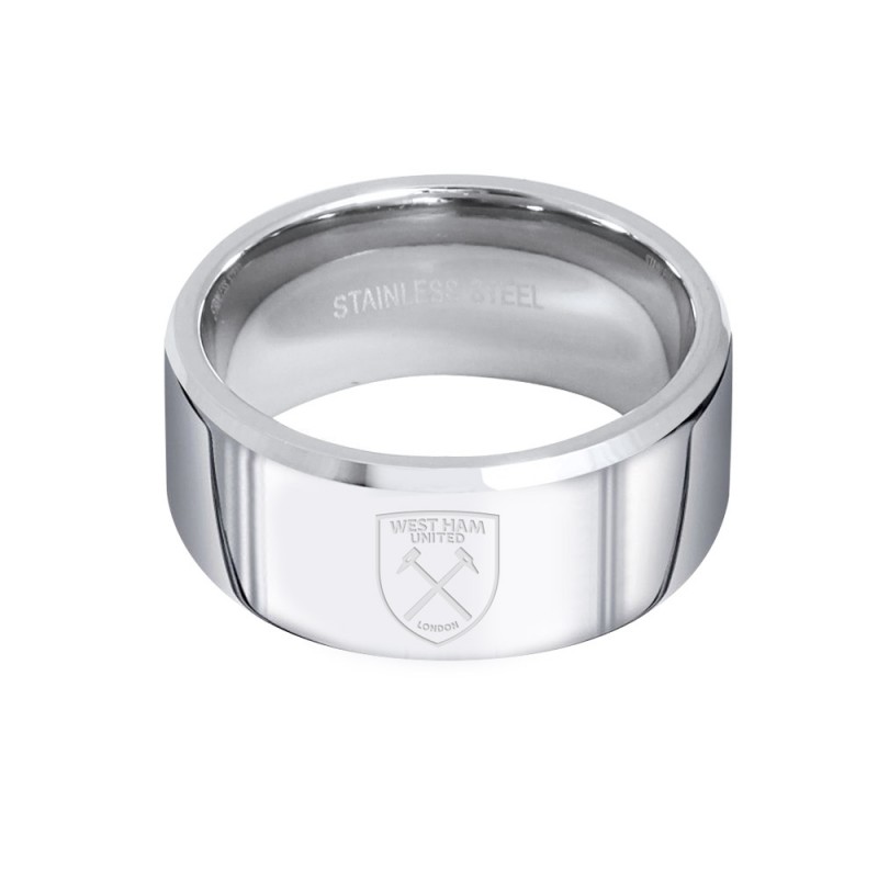 STAINLESS STEEL CREST BAND RING 