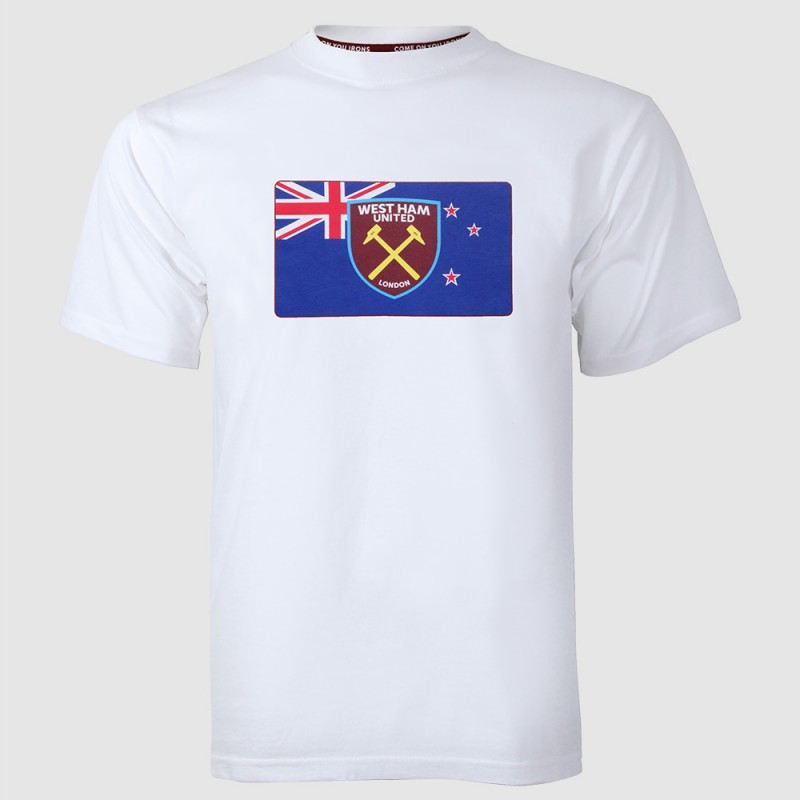 2425 - WHITE NEW ZEALAND FLAG/CREST T-SHIRT